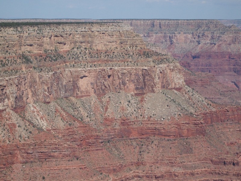Looking back at the erroded cliffs along the south side of the Grand Canyon.
