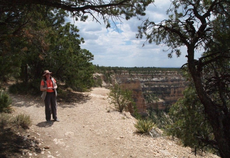 Becky Hiking the Trail