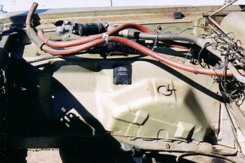 Inside right front fender