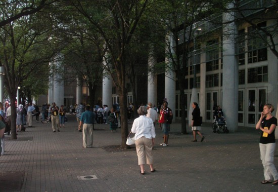 Outside the Convention Center