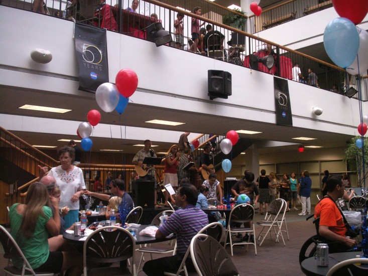 The view toward the band.
