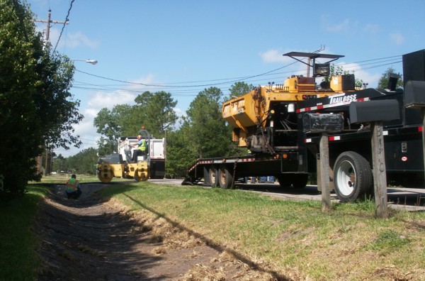 Paving the drive.
