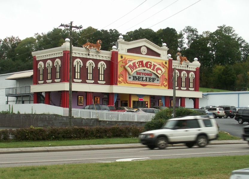 Tigers on the Magic Show Facade