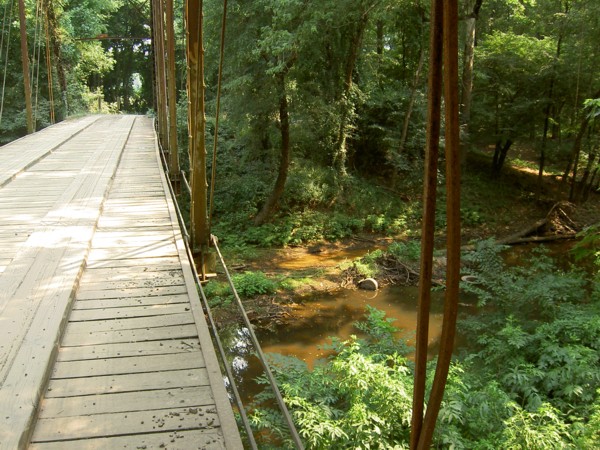 View of bridge and downstream