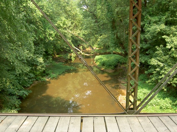 View of bridge and upstream