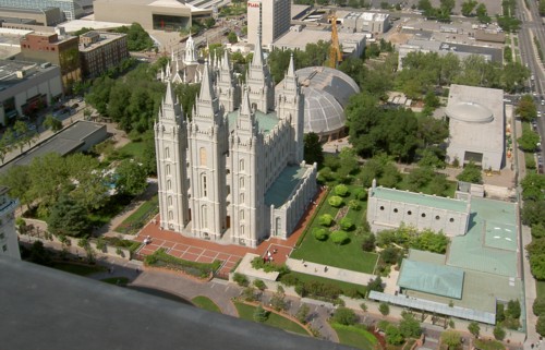 Temple Square from observation deck.